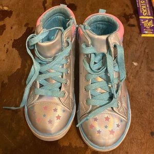 Girls Athletic size 1 Unicorn colorful high top shoes